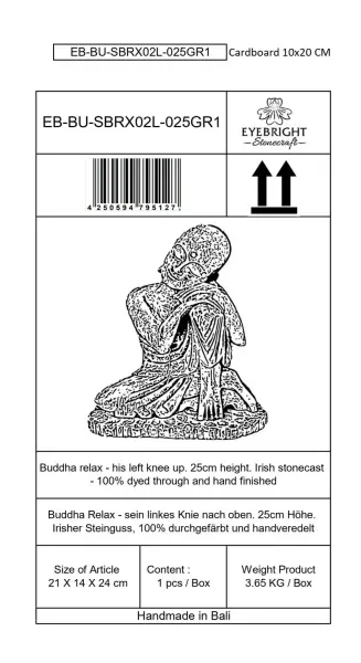 Product image 6 of the product “Amal - Buddha relax - left knee up. 25cm H | cast stone ”