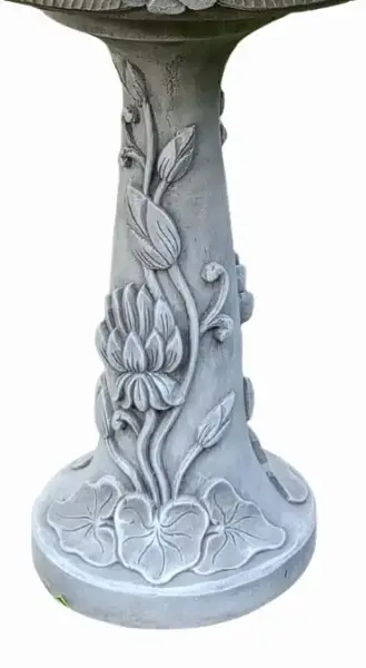 Artikelbild 6 des Artikels “Rinjani - Sockel, verjüngt, mit Lotus-Motiv, Ø 24cm, 52cm H | Steinguss “