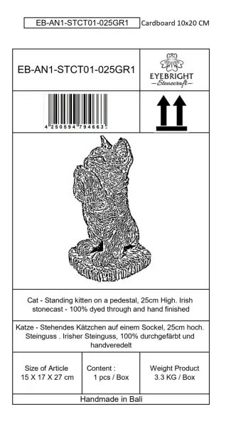 Artikelbild 7 des Artikels “Sammy , stehendes Kätzchen auf Sockel, 25 cm H | Steinguss “
