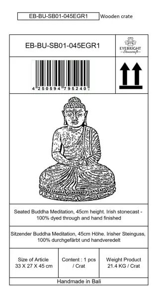 Product image 7 of the product “Arian - Seated Buddha Meditation, 45cm H | cast stone ”