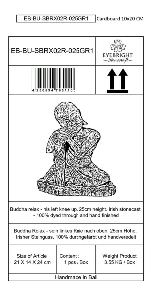 Product image 7 of the product “Amar - Buddha relax - right knee up. 25cm H | cast stone ”
