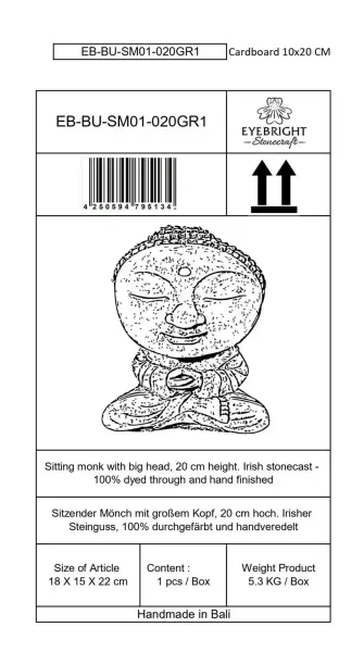 Artikelbild 7 des Artikels “Nima - Sitzender Mönch mit großem Kopf, 20 cm H | Steinguss “