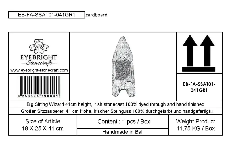 Artikelbild 7 des Artikels “Klaus - Sitzender Zauberer, 41cm H | Steinguss “