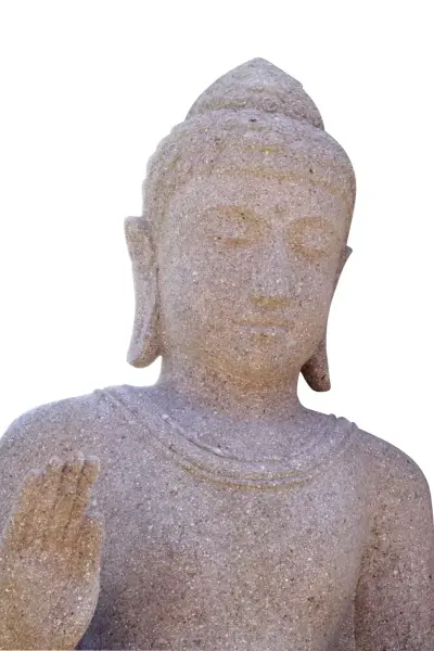 Artikelbild 9 des Artikels “EINZELSTÜCK - Sitzender Buddha auf Sockel, 130 cm H, rötlicher Flussstein “