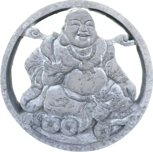 Artikelbild des Artikels “Chung - Plaque - Chinesischer Buddha, sitzend, Ø 25cm | Steinguss “