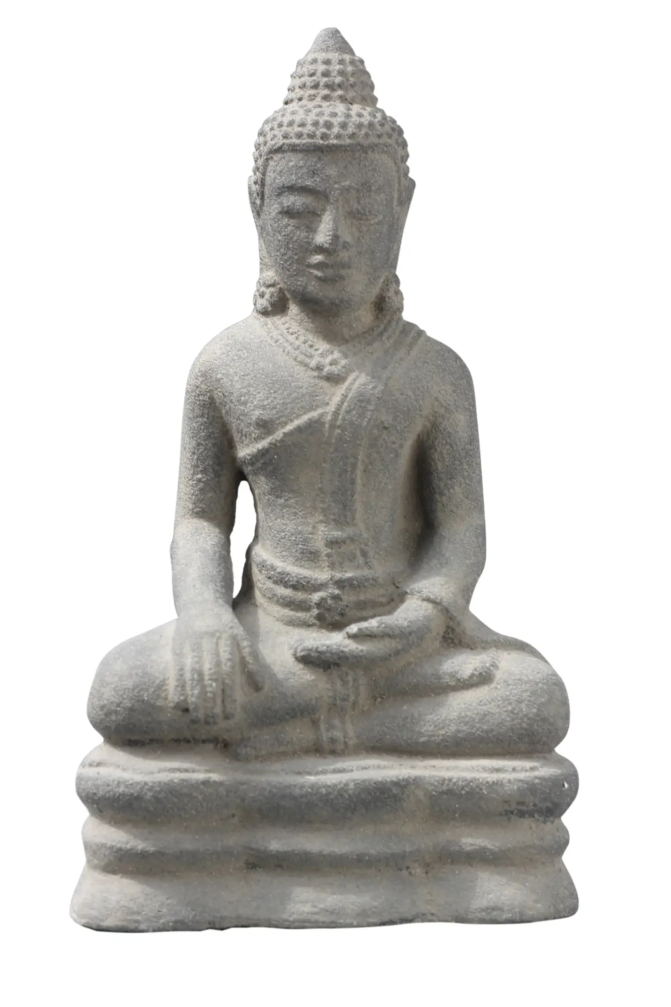 Product image 1 of the product “Sitting buddha, laotian, cast lava stone, handcrafted & coloured, 16x11x30 cm ”