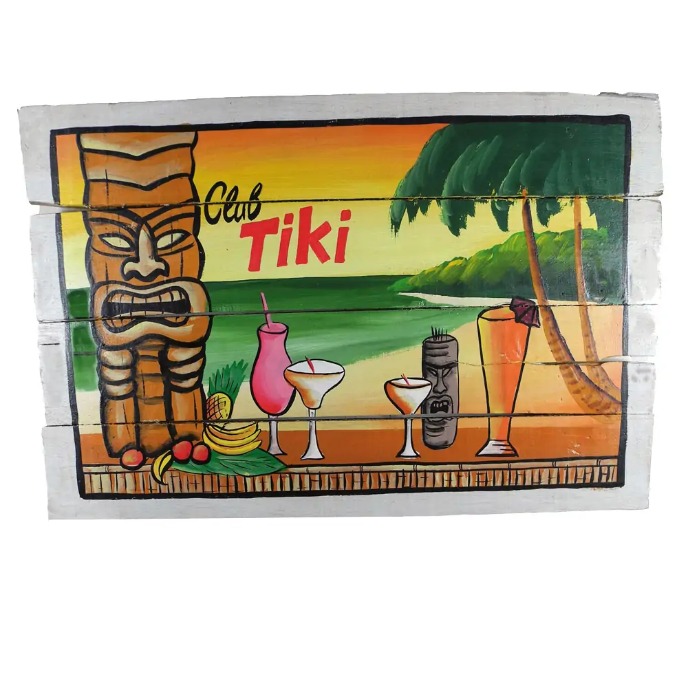 Artikelbild 1 des Artikels “Handbemaltes Schild „Club Tiki“, 60 x 40 cm “
