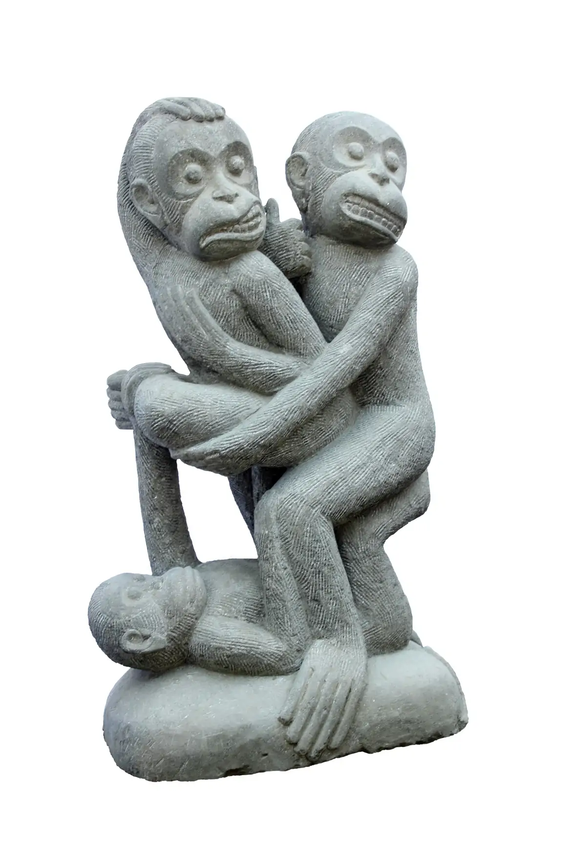 Artikelbild 1 des Artikels “Drei Affen, Basanit, 75 cm “