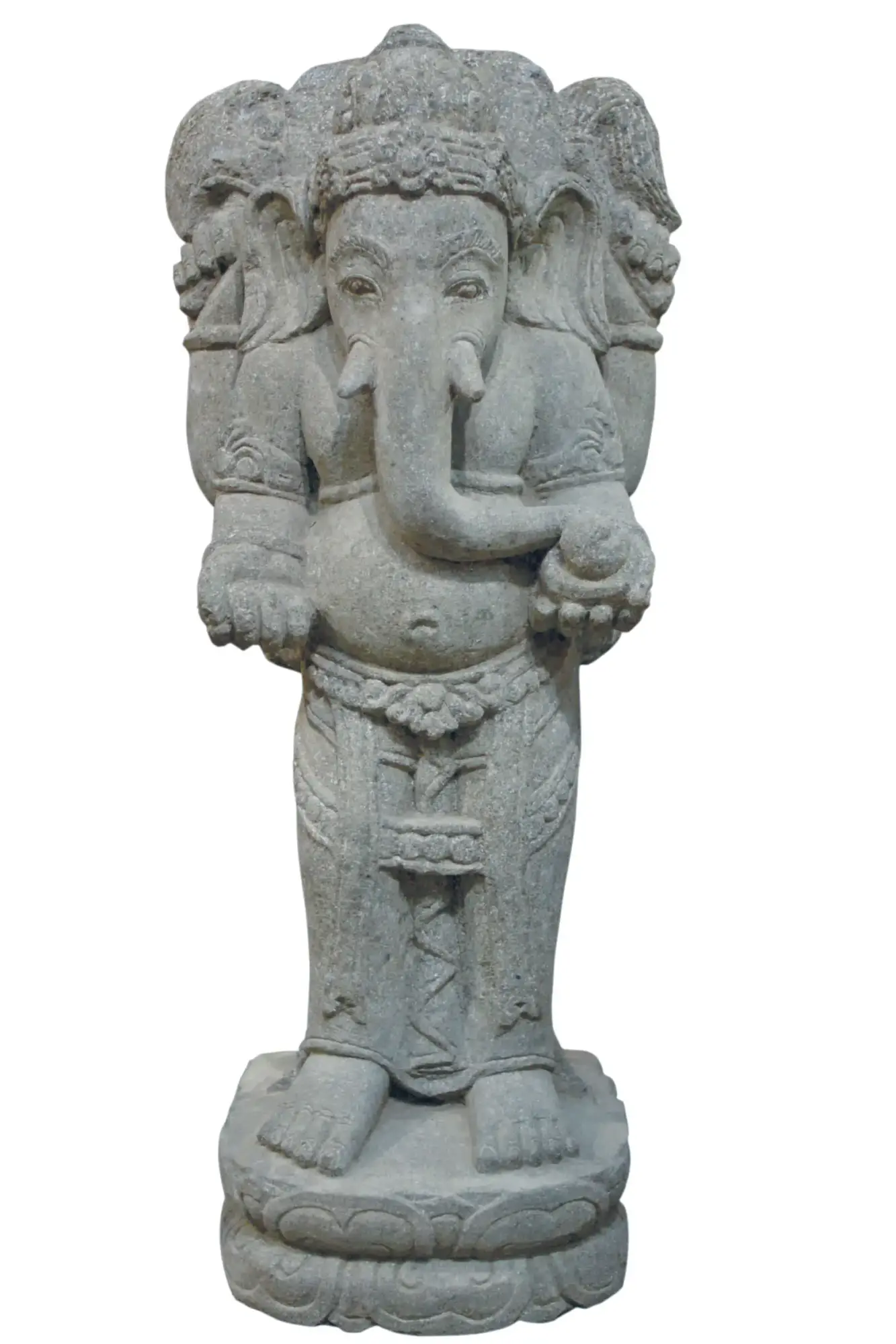 Artikelbild 1 des Artikels “Stehender Ganesha, 70 cm Höhe, Naturstein (Basanit), Steinmetzarbeiten. Naturstein, Grau “