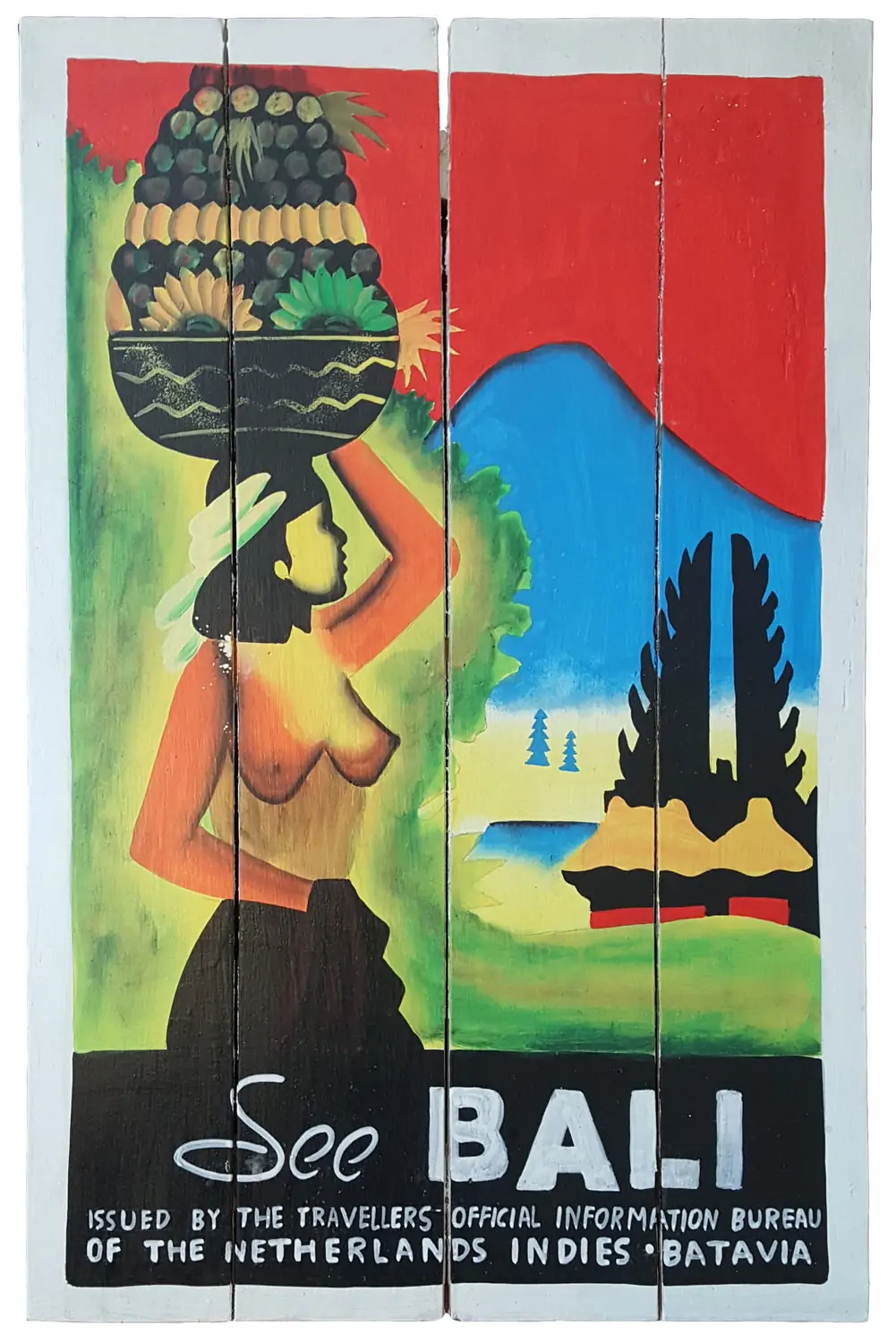 Artikelbild 1 des Artikels “Handbemaltes Holzschild, retro, „See Bali“, 60 cm “