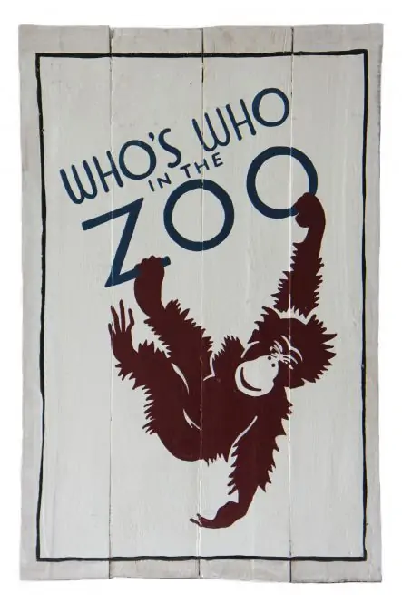 Artikelbild 1 des Artikels “Holzschild, retro, „Who is who in the Zoo“, 60 x 40 cm “