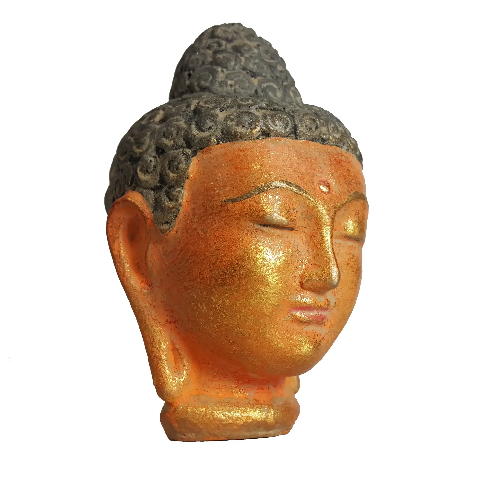 Artikelbild 1 des Artikels “Buddha-Kopf, Steinguss, handbemalt, ca. 11 cm “