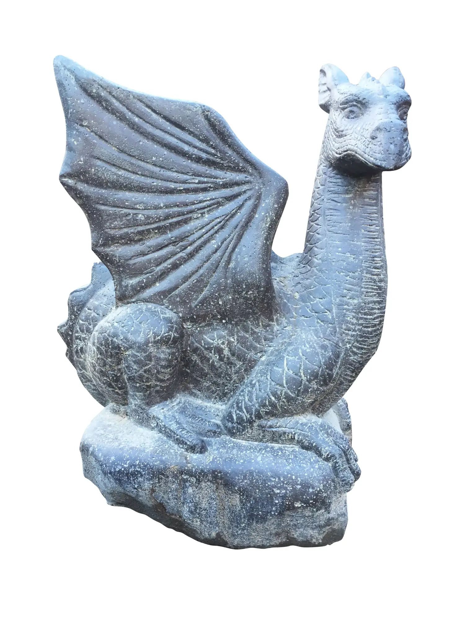 Product image 1 of the product “Sitting dragon on stone, looking to the right, ca. 65 cm H ”