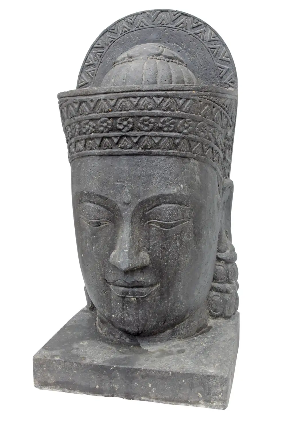 Artikelbild 1 des Artikels “Khmer-Kopf mit Sockel als Wasserspiel, ca. 85 cm H “