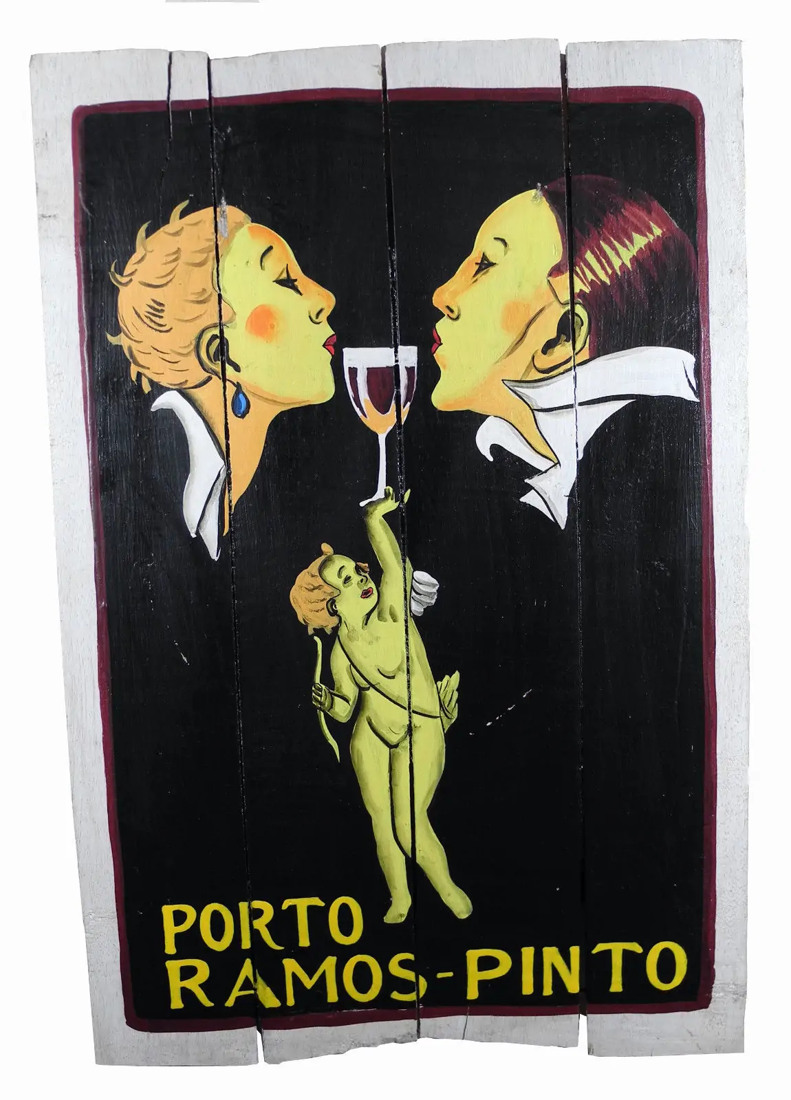 Artikelbild 1 des Artikels “Handbemaltes Holzschild, retro, „Porto Ramos Pinto“, 60 cm “