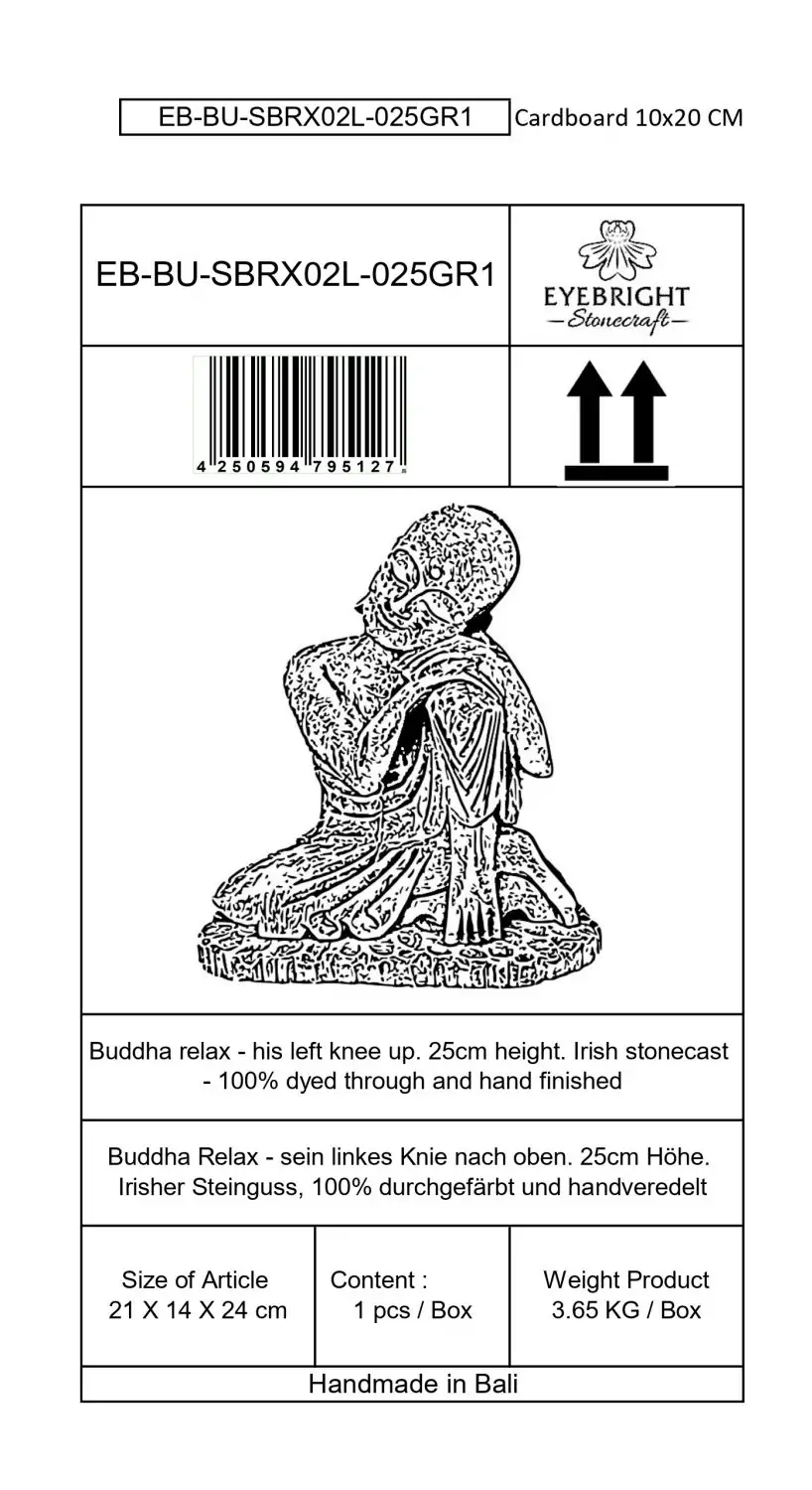 Artikelbild 12 des Artikels “Amal - Buddha entspannt - linkes Knie hoch, 25 cm H | Steinguss “