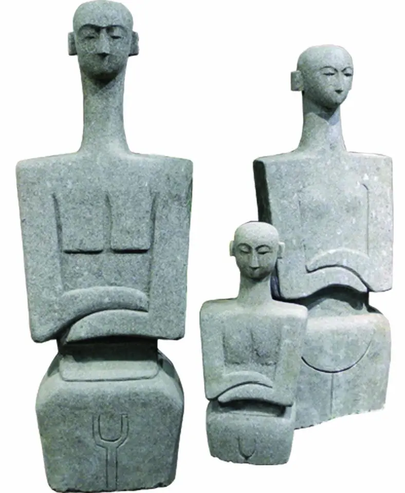 Artikelbild 2 des Artikels “Abstrakte Frau, Basanit, handgefertigt, 155cm Höhe “