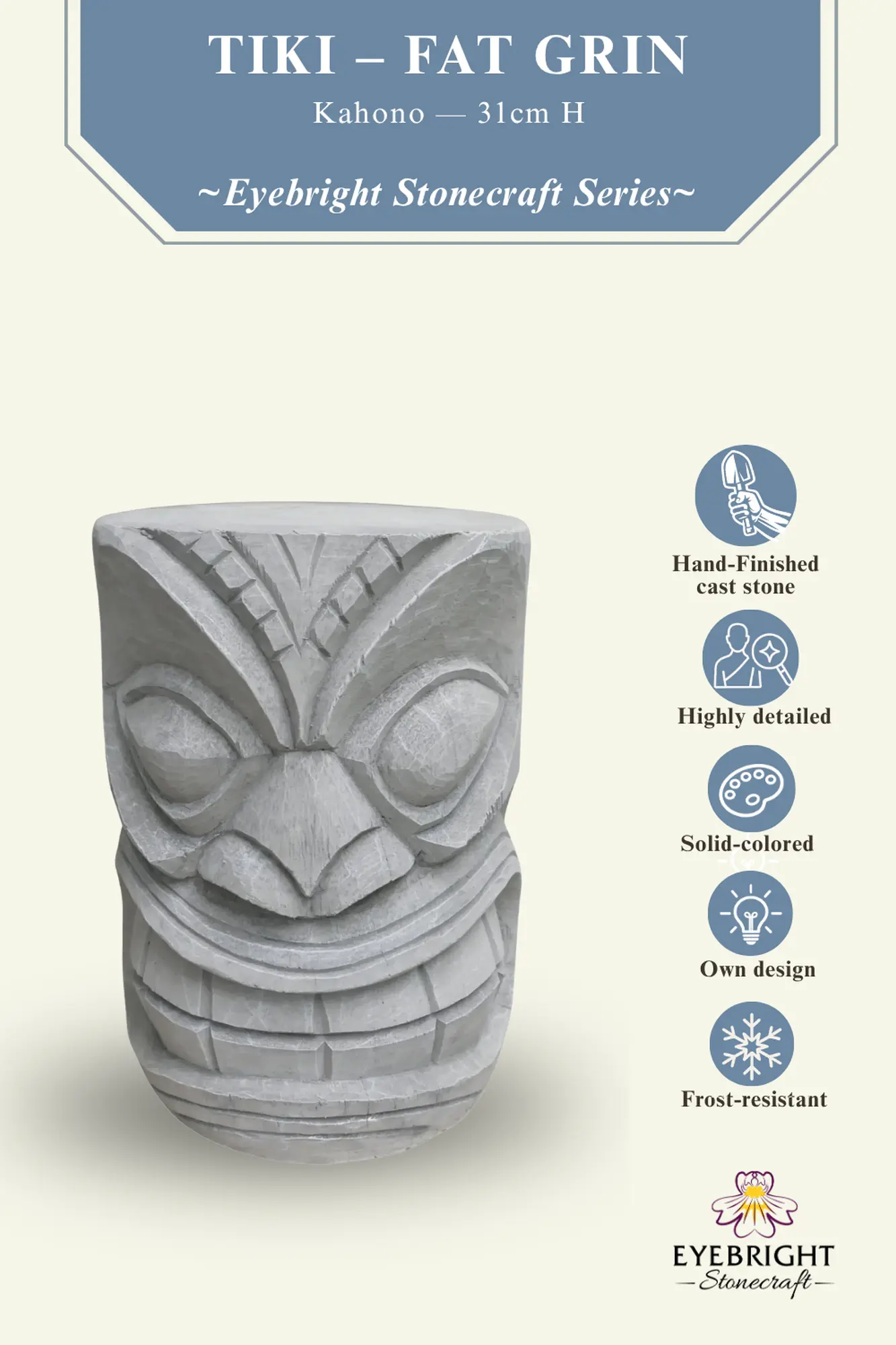 Artikelbild 2 des Artikels “Kahono - Tiki - Fat Grin, 31cm H | cast stone “