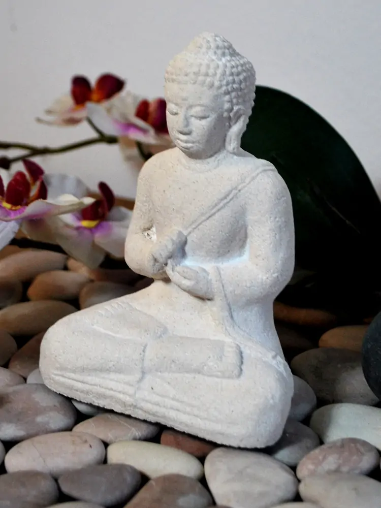 Artikelbild 2 des Artikels “Buddha-Figur, sitzend, indisch, 13 cm, creme “