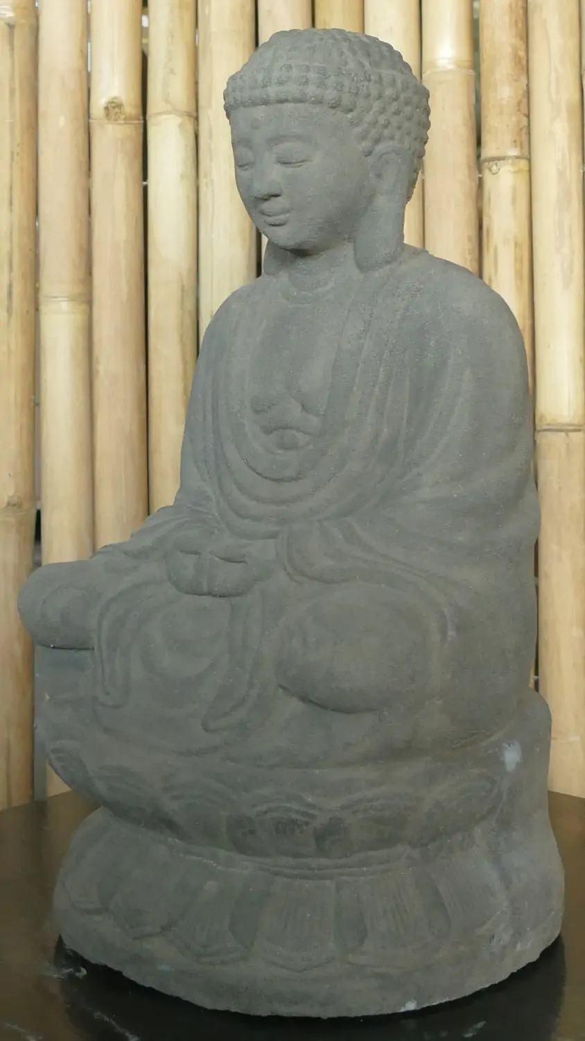 Artikelbild 2 des Artikels “Buddha-Figur, sitzend, auf Sockel, japanisch, 50 cm, Antikfinish “