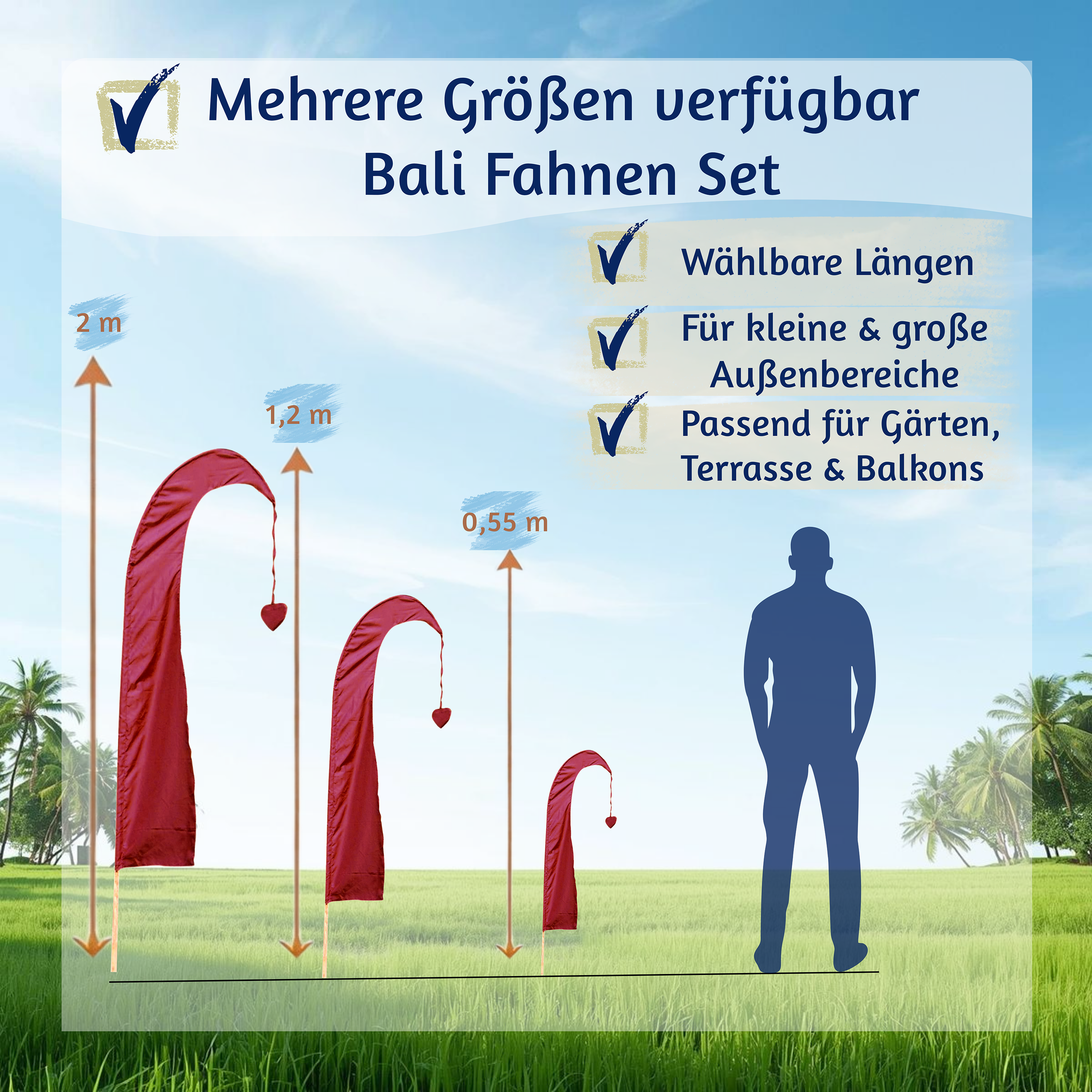 Artikelbild 2 des Artikels “Balifahne flieder – Original Satin-Gartenbanner inkl. Stab (1,2m / 2m) “