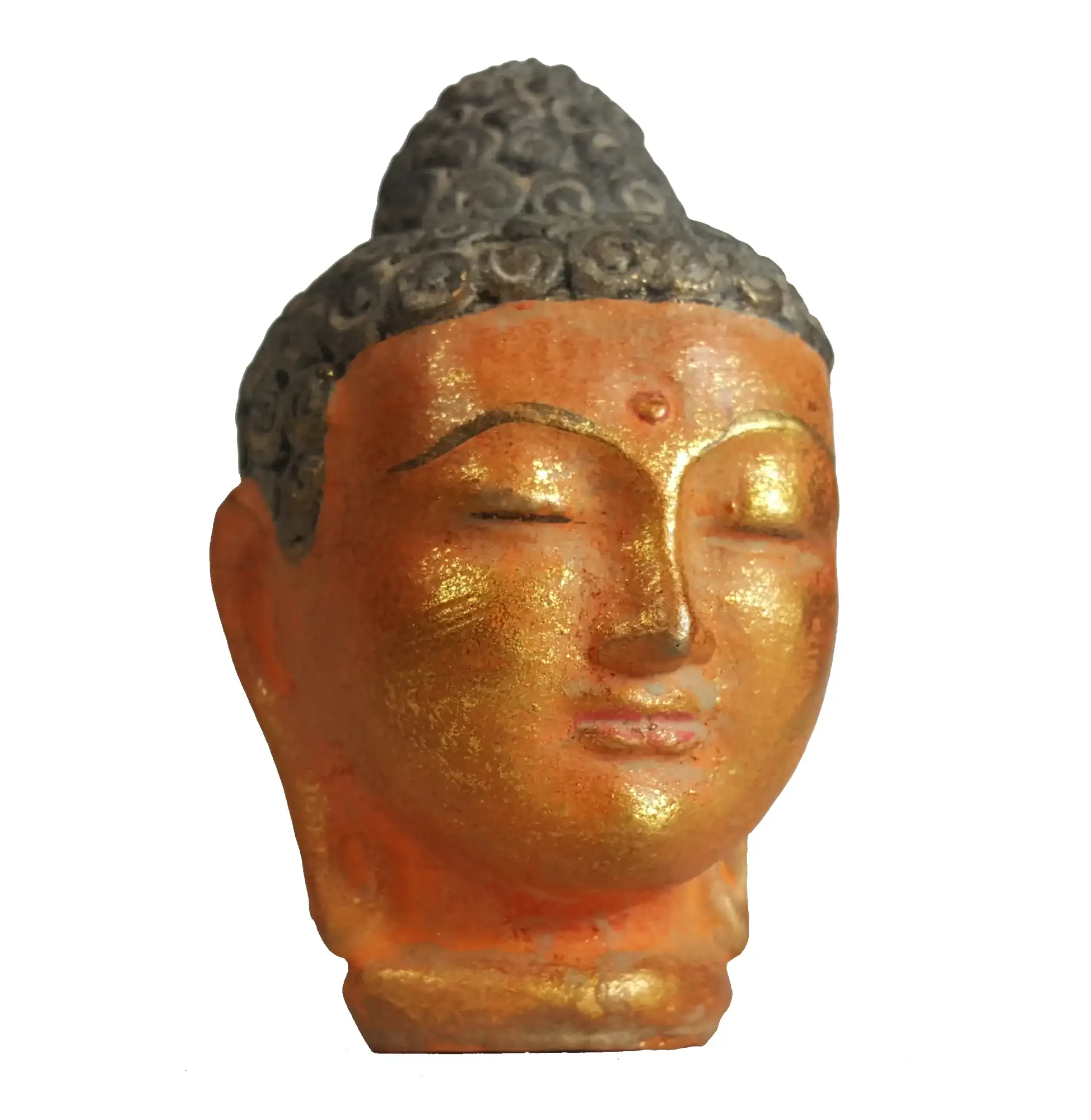 Artikelbild 2 des Artikels “Buddha-Kopf, Steinguss, handbemalt, ca. 11 cm “