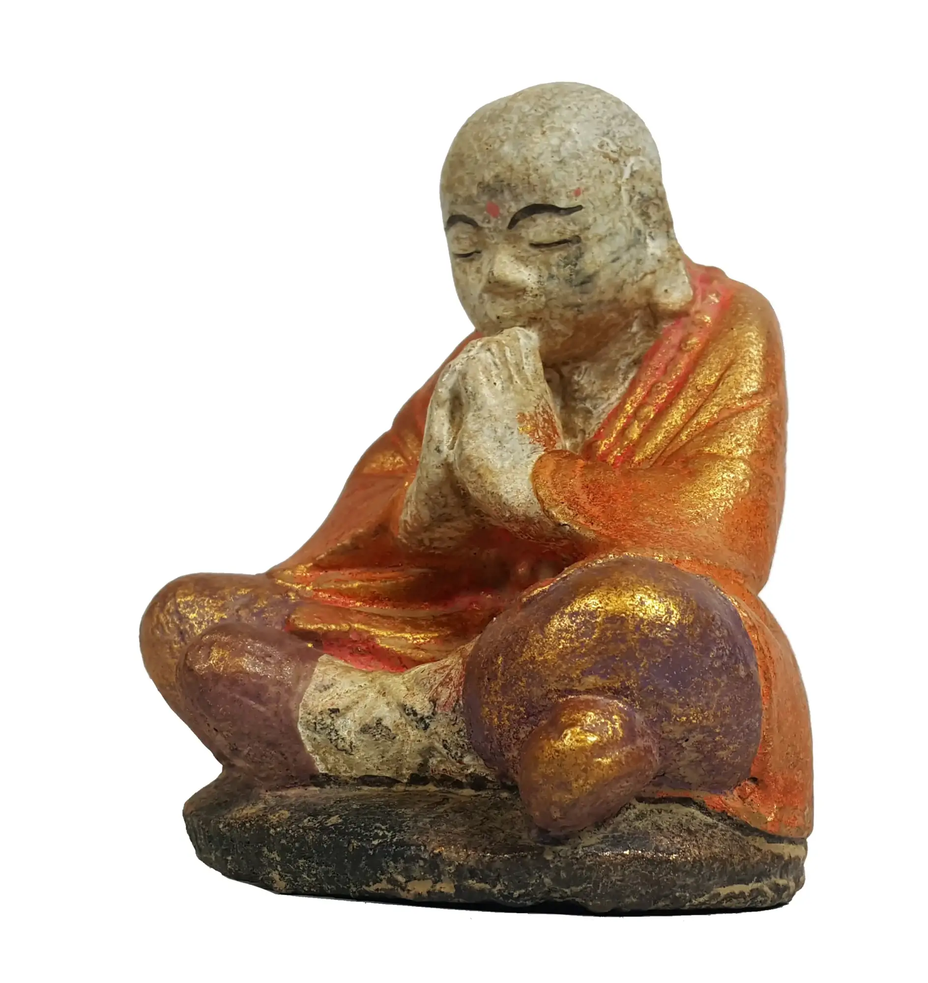 Artikelbild 2 des Artikels “Sitzender Mönch, Steinguss, handbemalt, ca. 14 cm “