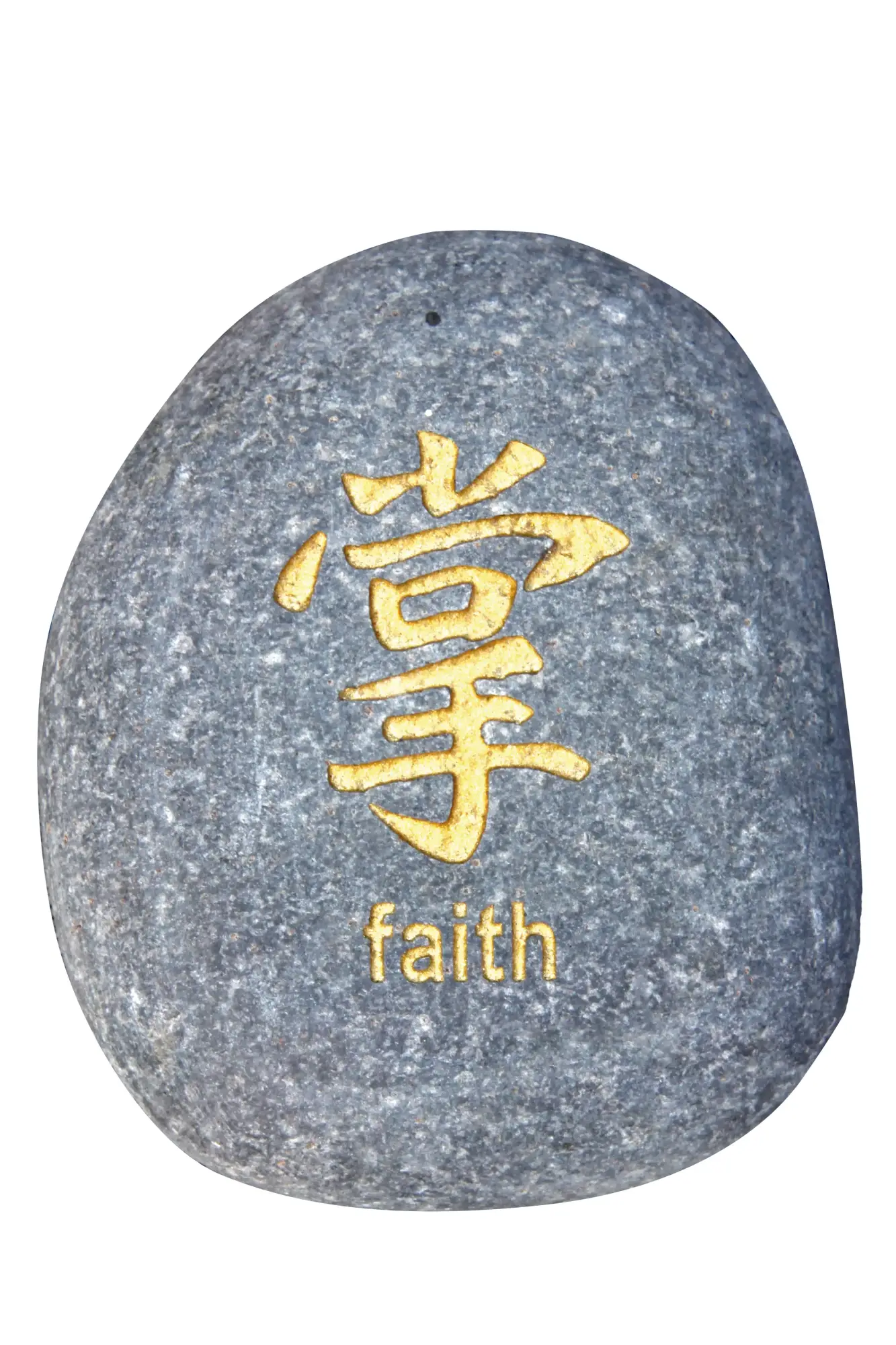 Artikelbild 2 des Artikels “Glücksstein - 7er-Set Chinesisches Zeichen, grau / gold, englischer Text |Natur “