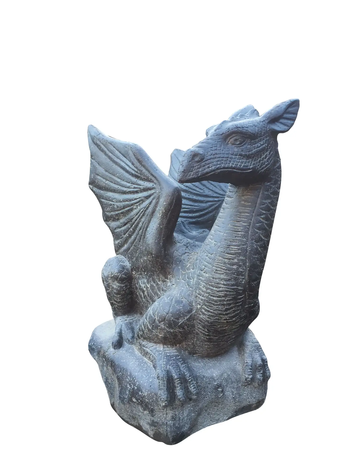 Product image 2 of the product “Sitting dragon on stone, looking to the right, ca. 65 cm H ”