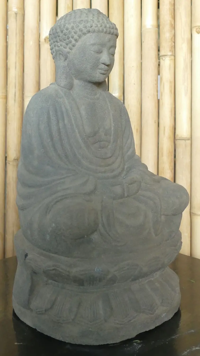 Artikelbild 3 des Artikels “Buddha-Figur, sitzend, auf Sockel, japanisch, 50 cm, Antikfinish “