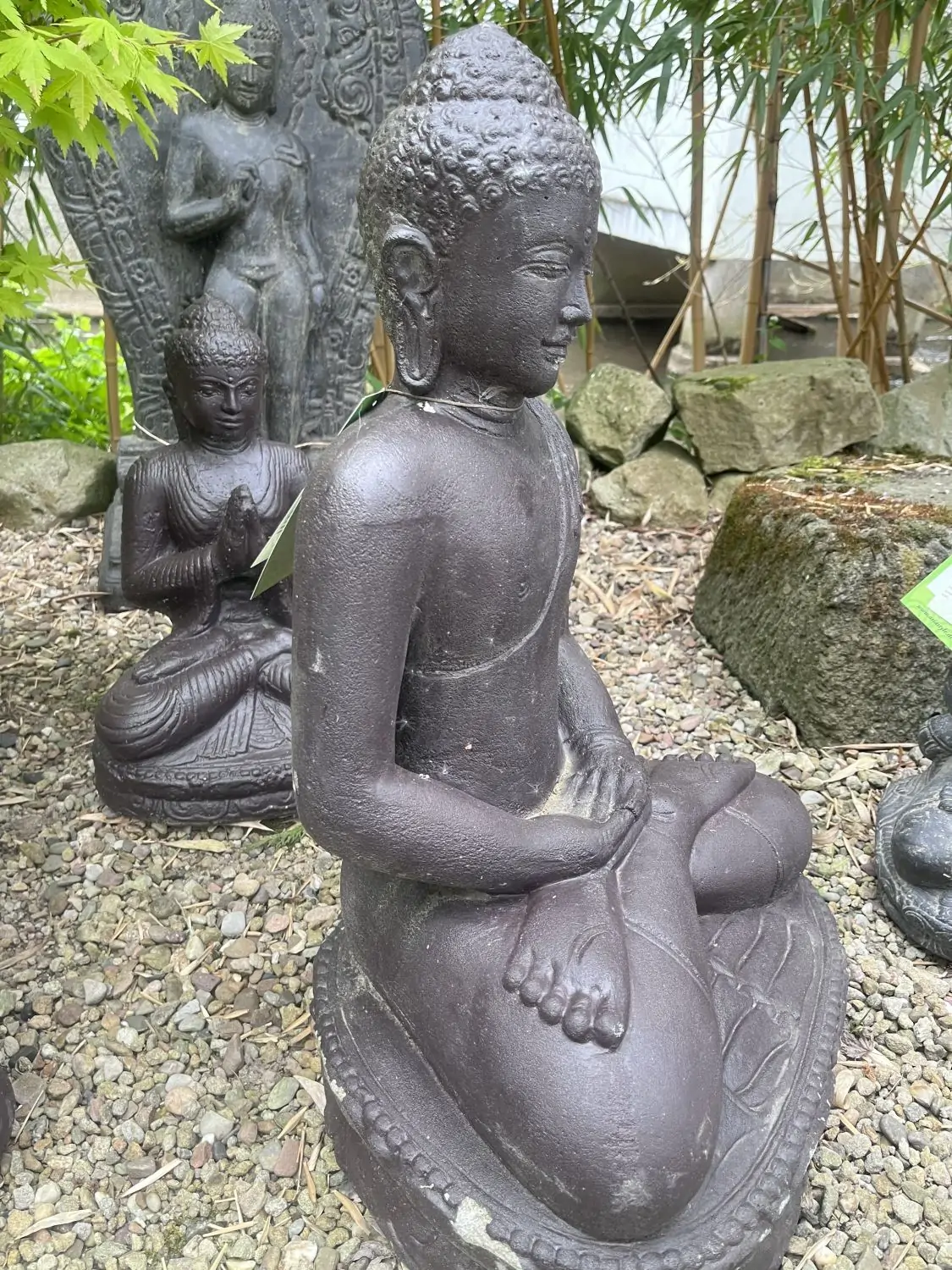 Product image 3 of the product “Sitting buddha, India, 60 cm height, cast stone, handcrafted & coloured ”
