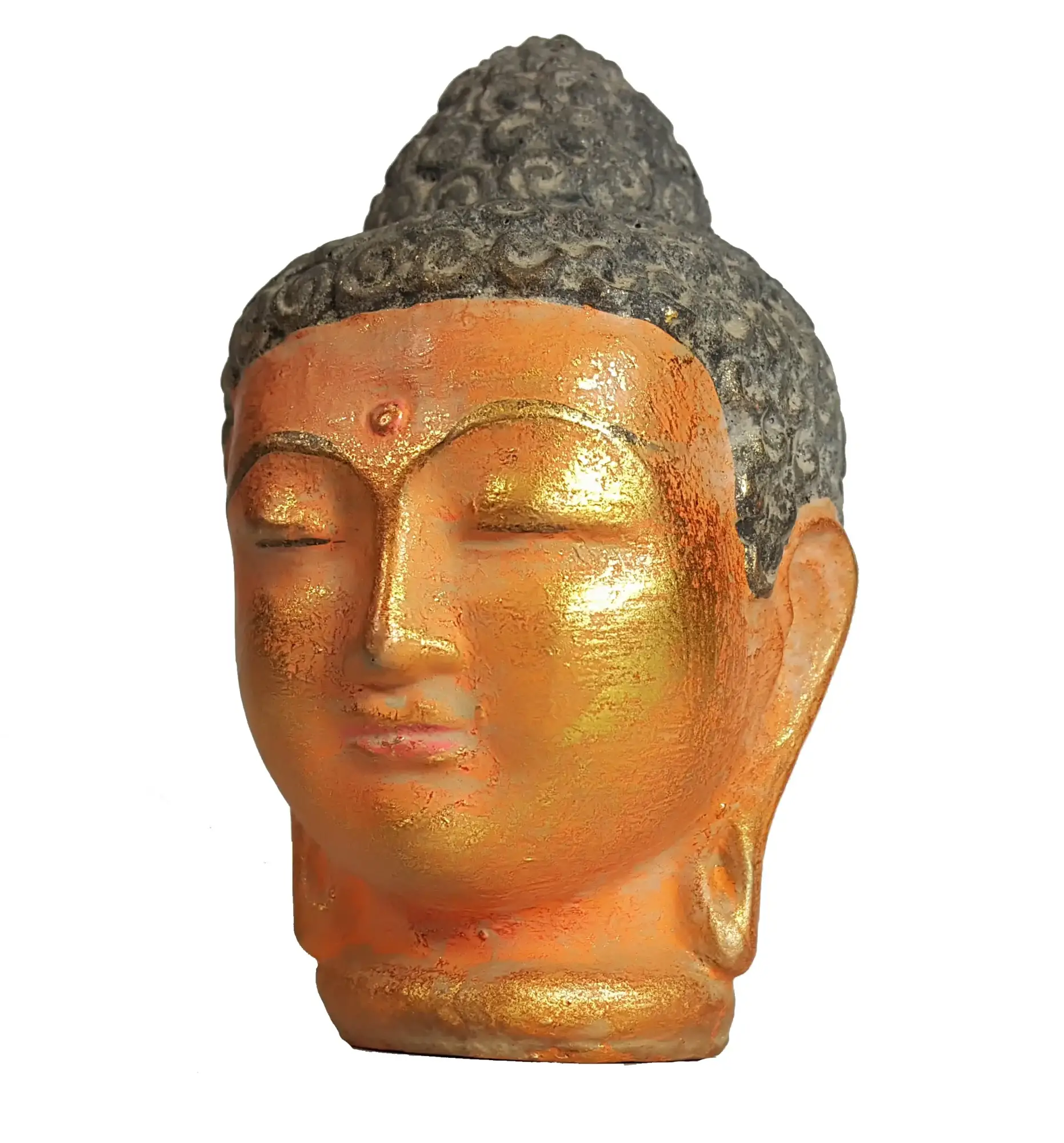 Artikelbild 3 des Artikels “Buddha-Kopf, Steinguss, handbemalt, ca. 11 cm “