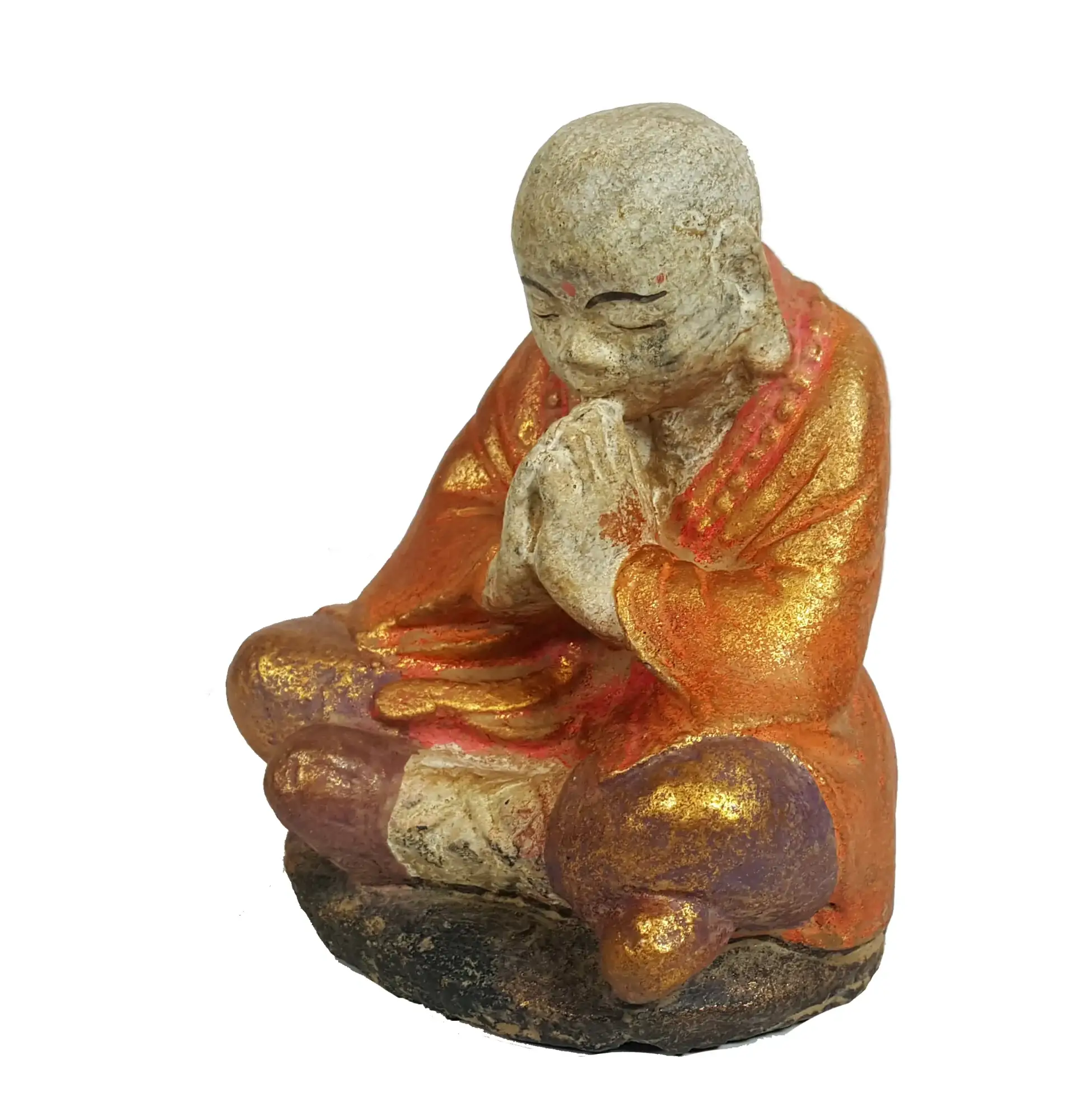 Artikelbild 3 des Artikels “Sitzender Mönch, Steinguss, handbemalt, ca. 14 cm “