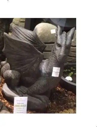 Product image 3 of the product “Sitting dragon on stone, looking to the right, ca. 65 cm H ”