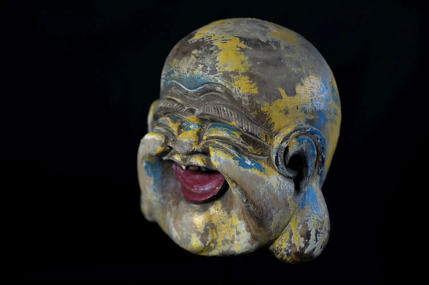 Artikelbild 3 des Artikels “Lachender Buddha-Kopf aus Holz, 20 cm “