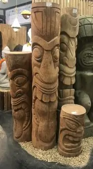 Artikelbild 4 des Artikels “Tiki-Statue im polynesischen Stil. Aus Kokosnusspalme 50cm. Ca. 18-28cm Durchmesser. Modell 2 - offener Mund, “