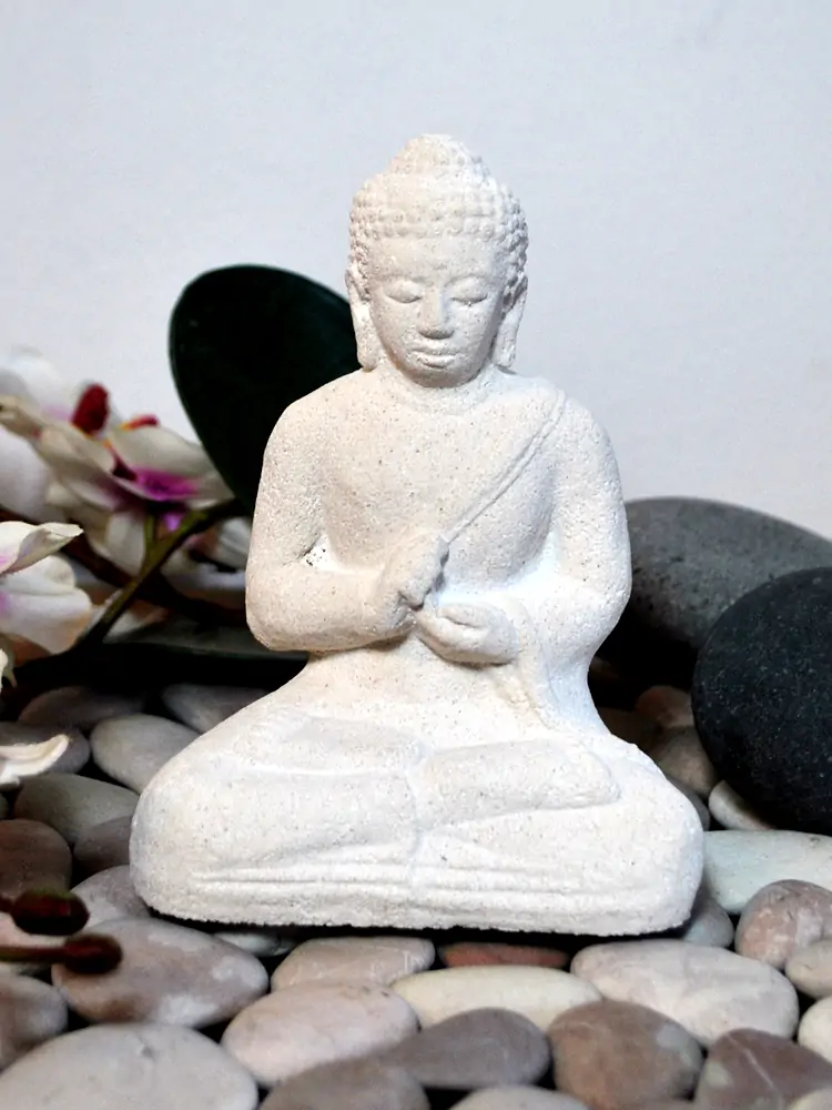 Artikelbild 4 des Artikels “Buddha-Figur, sitzend, indisch, 13 cm, creme “