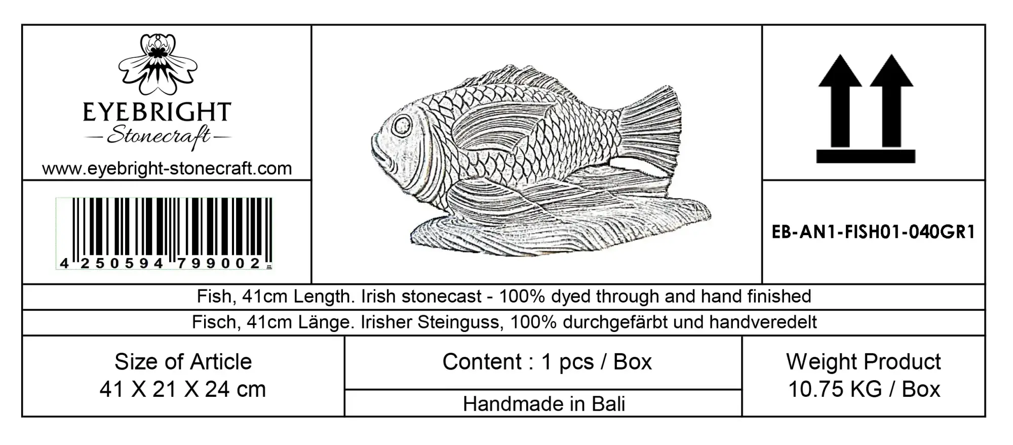 Artikelbild 6 des Artikels “Fisch, 41cm Länge | Steinguss “