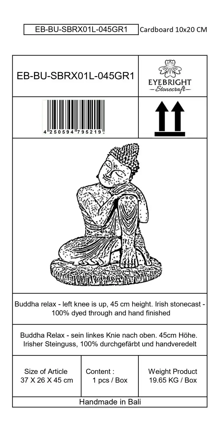 Product image 6 of the product “Hema - Buddha relax - left knee is up, 45 cm H | cast stone ”