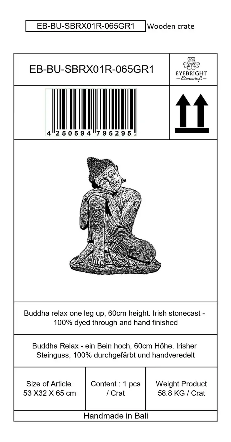 Product image 6 of the product “Rahman - Buddha relax- one leg up, 65 cm H | cast stone ”