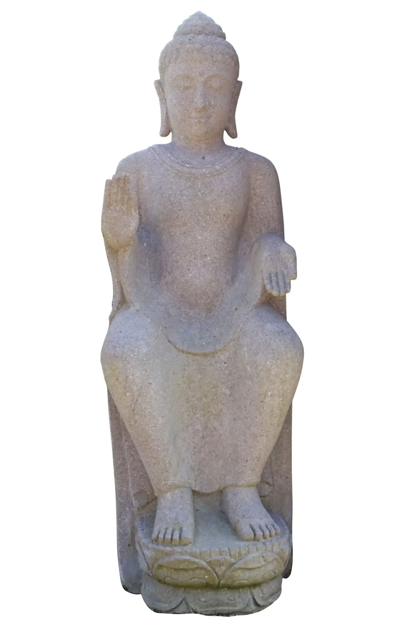 Artikelbild 6 des Artikels “EINZELSTÜCK - Sitzender Buddha auf Sockel, 130 cm H, rötlicher Flussstein “