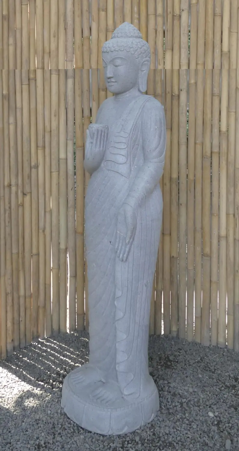 Artikelbild 6 des Artikels “Stehender Buddha mit Lotusblume, ca. 182 cm hoch “