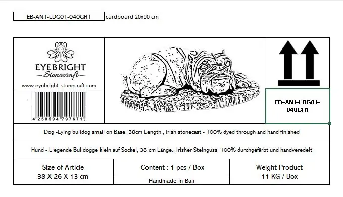 Artikelbild 7 des Artikels “Spike - Liegende Bulldogge auf Sockel, 38 cm L | Steinguss “