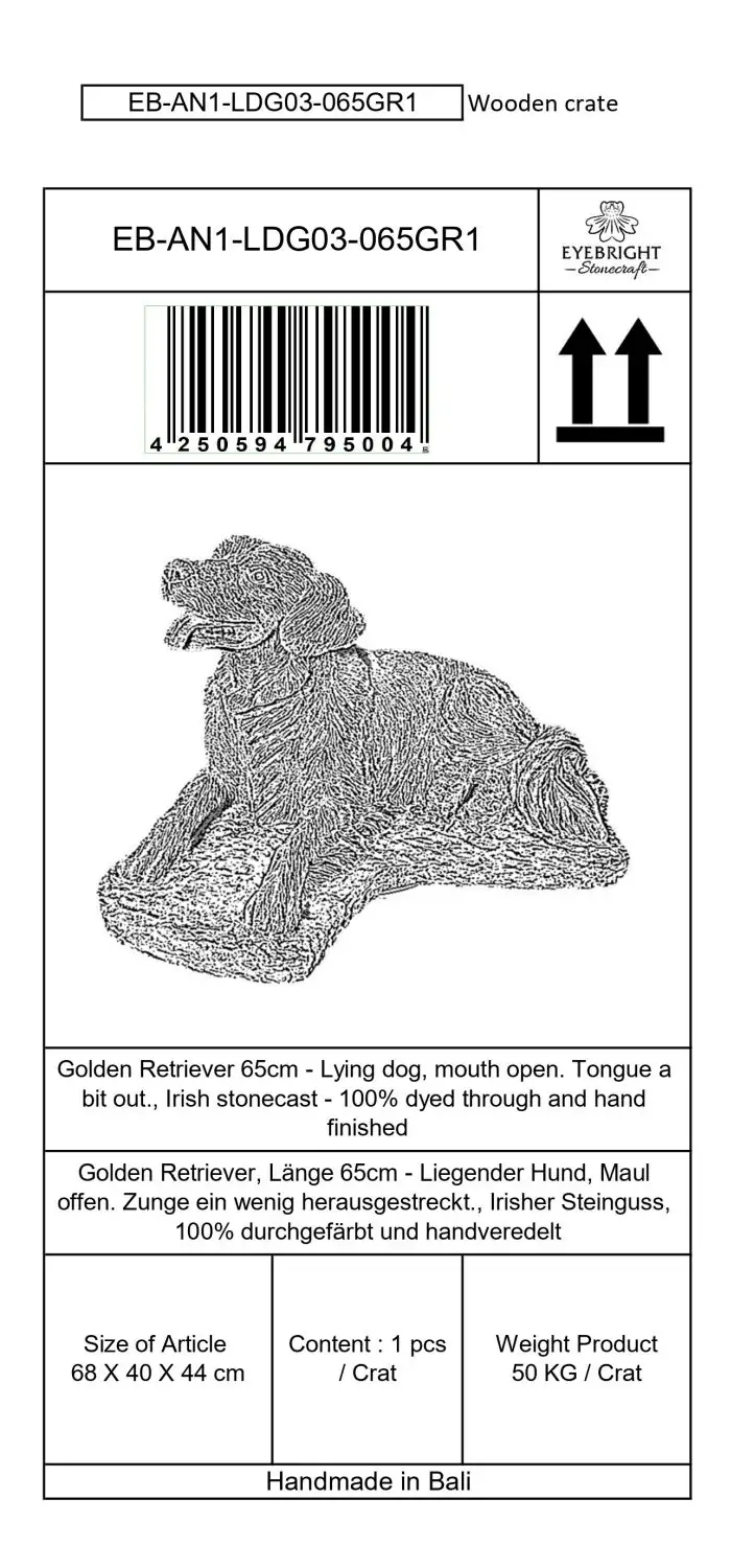 Artikelbild 7 des Artikels “Cooper - Golden Retriever, liegend,  65cm L | Steinguss “