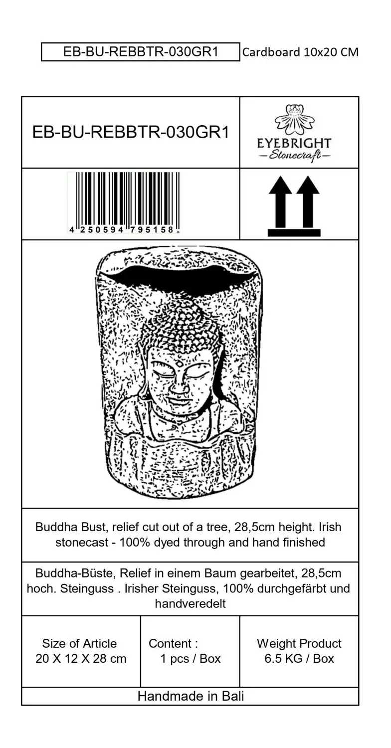 Product image 7 of the product “Anwar - Buddha Bust, relief cut out of tree, 28,5cm H | cast stone ”