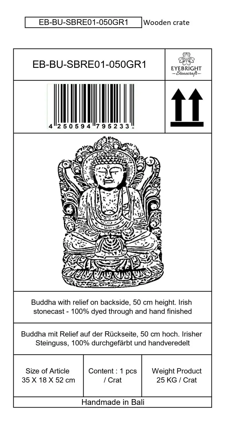 Artikelbild 7 des Artikels “Bodhi - Buddha, sitzend vor Relief, 50 cm H | Steinguss “