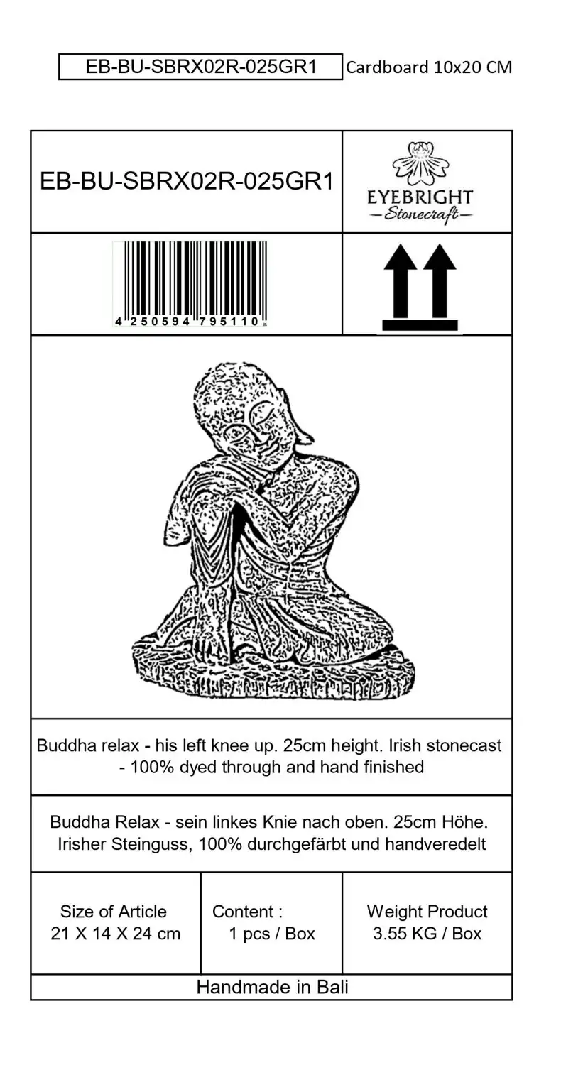 Artikelbild 7 des Artikels “Amar - Buddha entspannt - rechtes Knie hoch, 25 cm H | Steinguss “