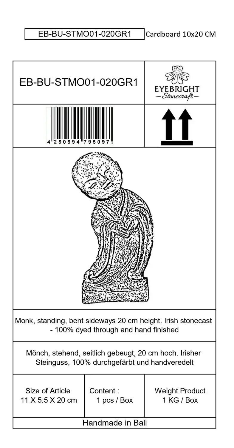 Artikelbild 7 des Artikels “Jing - Mönch, stehend, seitlich gebeugt, 20 cm H | Steinguss “