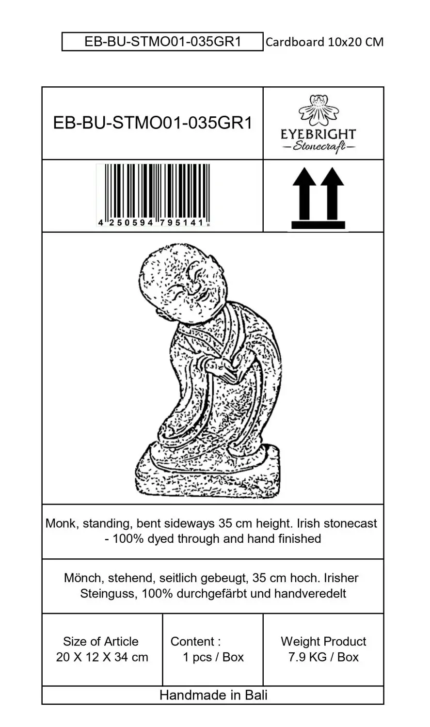 Artikelbild 7 des Artikels “Ling - Mönch, stehend, seitlich gebeugt, 35 cm H | Steinguss “