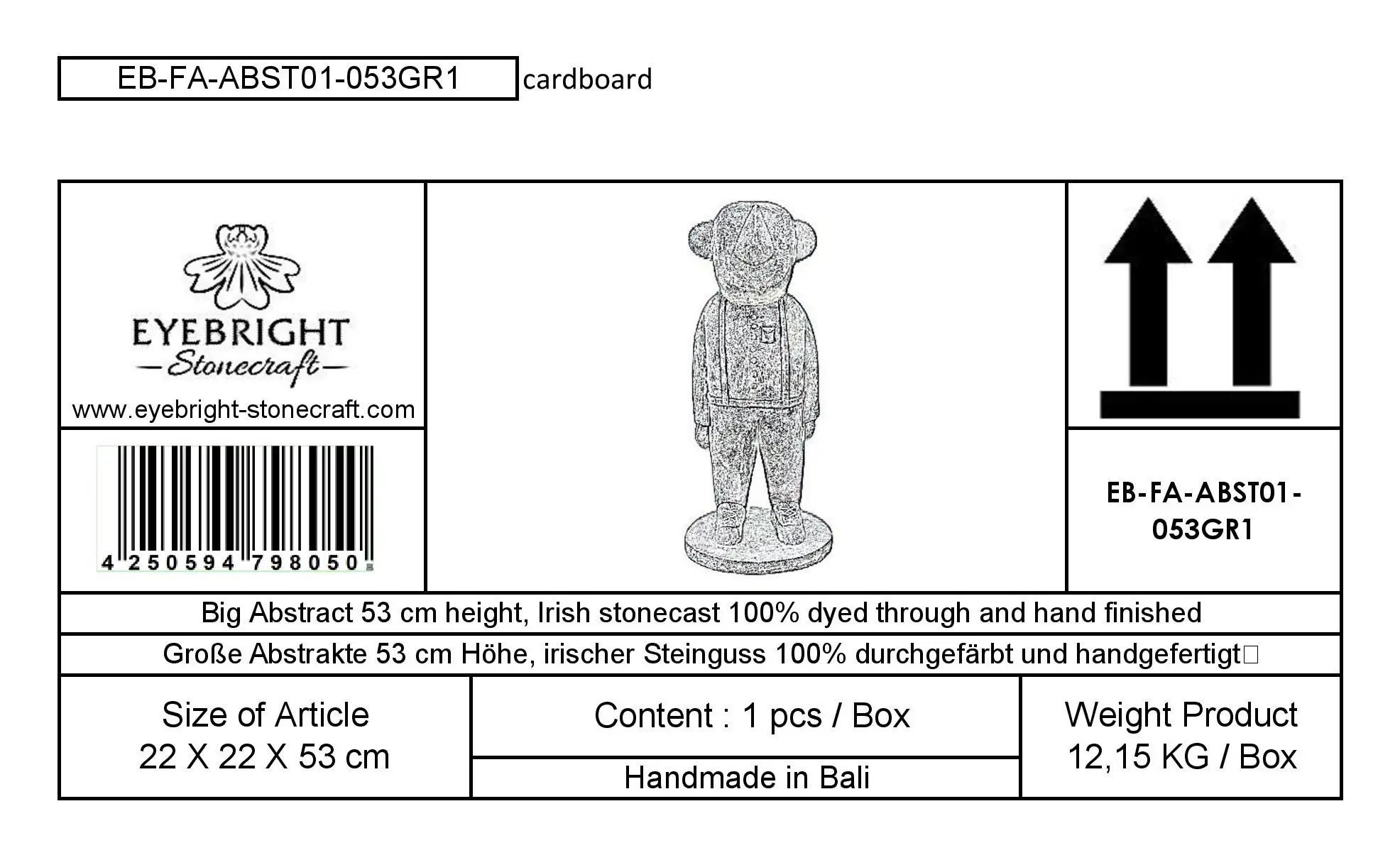 Artikelbild 7 des Artikels “Amicus - Abstrakt, groß, 53cm H | Steinguss “